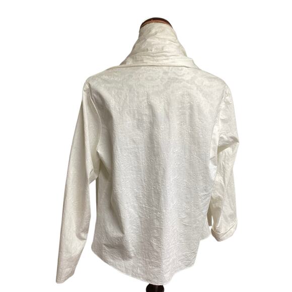 J. Jill Cardigan lightweight Jacket 100% cotton White Size Medium - Picture 3 of 5